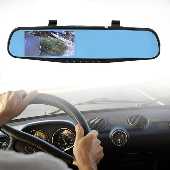 Car Dash Camera, Car Video Recorder Front View and Rear View Camera 2-in-1 installed on Rear-View Mirror- New