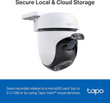 TP-Link Tapo 2K QHD Pan/Tilt Outdoor Wired Security Wi-Fi Camera, 360° Visual Coverage, Full-Color Night Vision Up to 98ft, Smart Motion Tracking, Person Detection,Physical Privacy Mode(Tapo C510W)