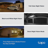 TP-Link Tapo 2K QHD Pan/Tilt Outdoor Wired Security Wi-Fi Camera, 360° Visual Coverage, Full-Color Night Vision Up to 98ft, Smart Motion Tracking, Person Detection,Physical Privacy Mode(Tapo C510W)