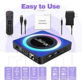 X88 pro Android TV Box 13.0, 4GB RAM 64GB ROM, Android Box 8K 4K Wi-Fi 6 TV Box with RK3528 Quad-Core 2.4G/5G Dual-Band Wi-Fi Bluetooth 5.0 USB 3.0