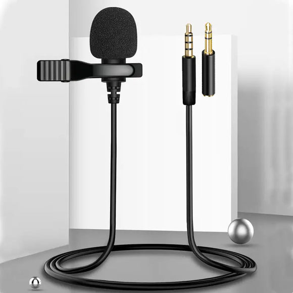 Professional Lavelier Microphone Wired with 3.5mm Connector for Karaoke or Social Media - New