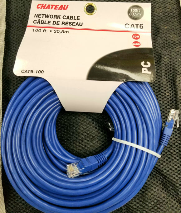 Chateau CAT-6 Network Cable 100ft/30,5m Blue Color