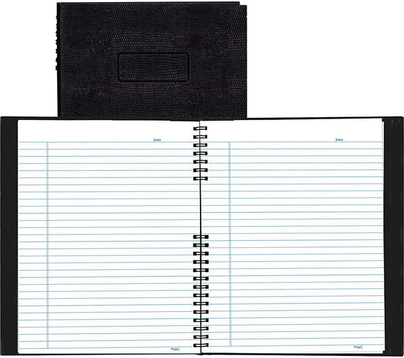 Blueline A10200EBLK Exec Wirebound Notebook, College/Margin Rule, 8-1/2 x 11, BLK, 200 Sheets