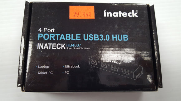 Inateck 4 port Portable USB 3.0 Hub - New - Razzaks Computers - Great Products at Low Prices