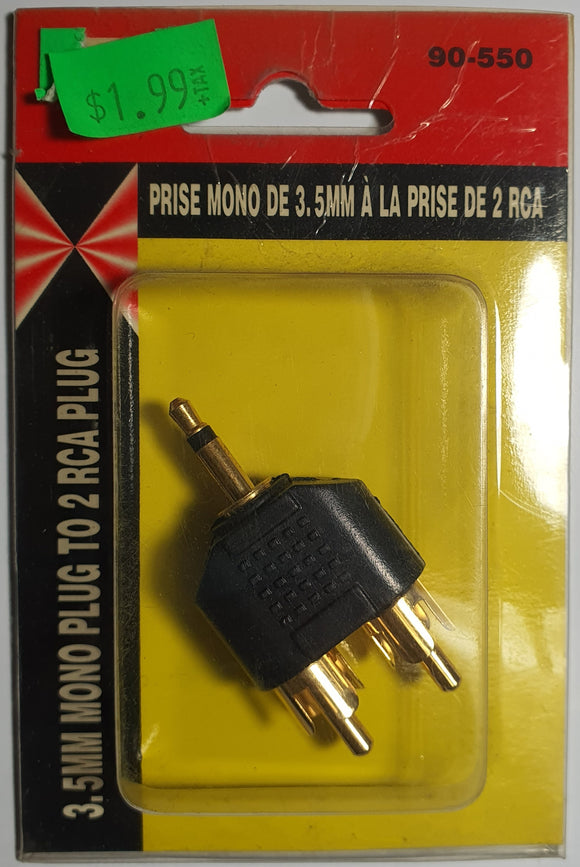 3.5mm Mono Plug to 2 RCA Plug - Model - 90-550