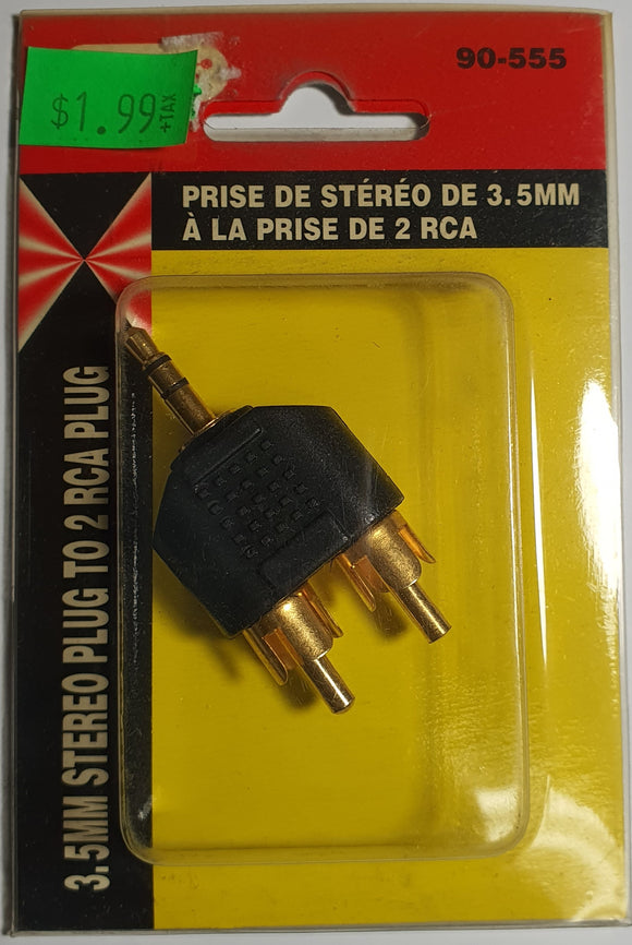 3.5mm Stereo Plug to 2 RCA Plug - Model - 90-555