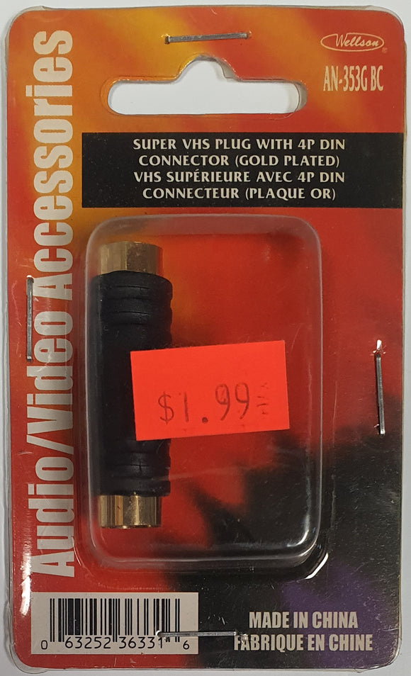 Super VHS Plug with 4P DIN Connector - Model - AN-353G-BC