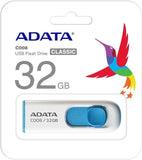 ADATA 32GB USB Flash Drive Retractable Capless USB 2.0 Drive Model: C008 - New