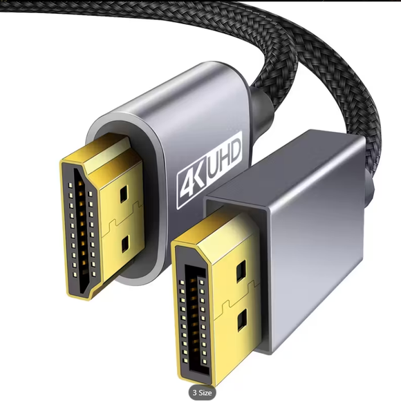 DisplayPort to HDMI Converter Cable 4K 6 Feet Cable Braided Black - New