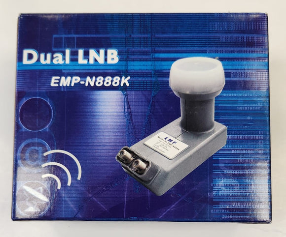 EMP EMP-N888K Dual LNBF  Freq: 12.20-12.70 GHz L.O.: 11.25 GHz, I.F.: 950-1450 MHz