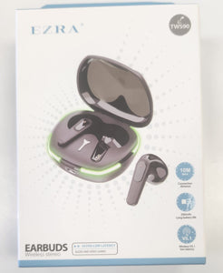 Ezra True Wireless Bluetooth Stereo Earbuds Ultra Low Latency TWS90 - New