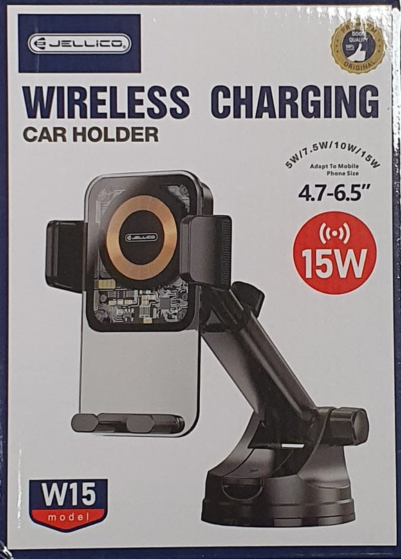 Jellico Fast Wireless Phone Charger and Phone Holder for Car Dashboard 15W W15 - New