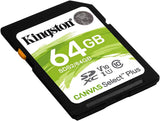 Kingston Canvas Select Plus 64GB 100MB/s SDXC Class 10 100MB/s Memory Card SDS2/64GBCR - New