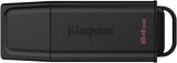 Kingston Technology 64GB Portable USB-A 3.2 Gen 1 DataTraveler Exodia Black/Black | USB 3.2 Gen 1 Flash Drive with USB-A