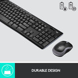 Logitech MK270 Wireless Keyboard and Mouse Combo for Windows, 2.4 GHz Wireless, Compact Mouse, 8 Multimedia and Shortcut Keys, 2-Year Battery Life, for PC, Laptop