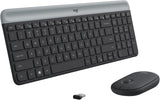 Logitech MK470 Slim Wireless Keyboard and Mouse Combo - Modern Compact Layout, Ultra Quiet, 2.4 GHz USB Receiver, Plug n' Play Connectivity, Compatible with Windows - Graphite