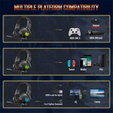 Onikuma K19 Professional Gaming Headset Wired over ear for PS4 / XBox One - USB and 3.5mm 4-pin Audio Connection -New