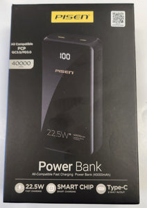 Pisen Fast Charging Power Bank QC 3.0 PD 3.0 22.5W Quick Charging 40000mAH charger