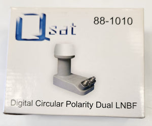 Qsat 88-10l0 Digital Circular Polarity Dual LNBF  Freq: 12.20-12.70 GHz L.O.: 11.25 GHz, I.F.: 950-1450 MHz