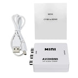 RCA AV CVBS to HDMI Adapter Full HD 1080P Video Converter for TV White/Black - New