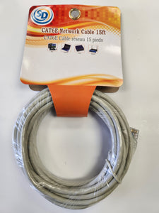 SD Ethernet LAN CAT-6E UTP Network Cable Light Beige - 15ft / 4.5m EL-7051