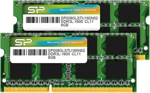 Silicon Power Hynix IC Compatible for Apple DDR3 DDR3L 16GB (2 x 8GB) RAM 1600MHz (PC3 12800) 204-pin CL11 1.35V Non ECC Unbuffered SODIMM Laptop Memory Module - Low Voltage SP008GLSTU160N02