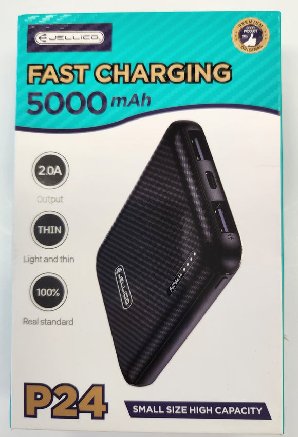 Jellico Fast Charging Power Bank 5000mAh charger 2.0A Output P24 - New