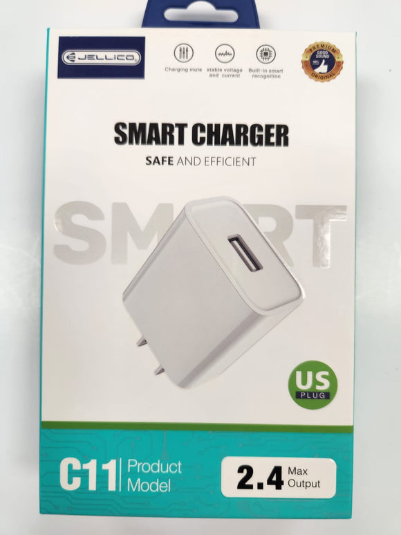 Jellico USB Smart Charger 2.4W Maximum Wall Adapter C11 - New