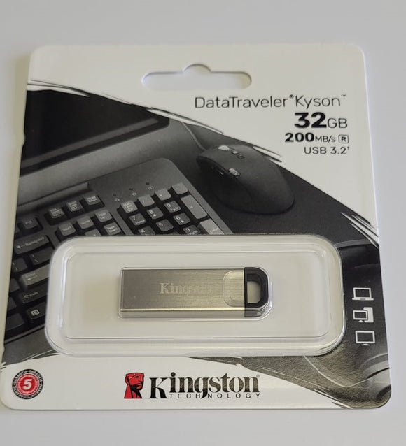 Kingston 32GB USB Drive DataTraveler Kyson Metal Housing DTKN/32GBCR USB 3.2/3.1/3.0/2.0 - New