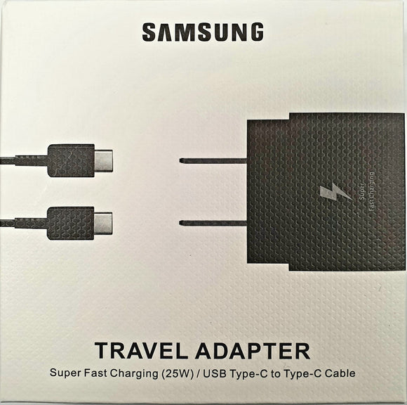 Samsung 25-Watt Type-C USB-C Super Fast Charging AC Adapter with 1-meter USB-C to USB-C Power Cable