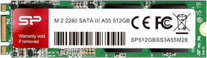 Silicon Power 512GB A55 M.2 SSD (SLC Cache for Speed Boost) SATA III Internal Solid State Drive 2280(SU512GBSS3A55M28AC)