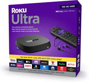Roku Ultra | Streaming Device HD/4K/HDR/Dolby Vision with Dolby Atmos, Bluetooth Streaming, and Roku Voice Remote with Headphone Jack