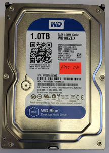 Western Digital WD Blue 1TB SATA Hard Drive 64MB Cache 7200 WD10EZEX-00BN5A0  - USED