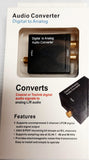 Audio Converter - Digital to Analog - Coaxial or Toslink Digital to Analog L/R Audio - New