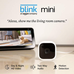 Blink Mini – Compact indoor plug-in smart security camera, 1080 HD video - Razzaks Computers - Great Products at Low Prices
