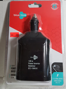 Bluehive Power Inverter 12V DC to 120V AC 120 watts for Cars, Trucks with 2 USB Ports - New - Razzaks Computers - Great Products at Low Prices