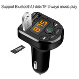 Bluetooth FM Transmitter with 2 USB Ports, 5V 3.1A, 1.0A car Charger, Wireless hands-free calling - New
