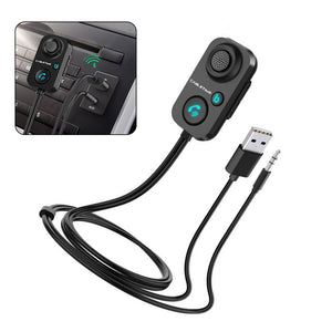 Bluetooth 5.1 FM Transmitter connect to 3.5mm Aux audio input with Wireless hands-free calling - New