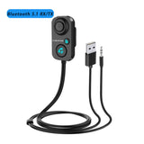 Bluetooth 5.1 FM Transmitter connect to 3.5mm Aux audio input with Wireless hands-free calling - New