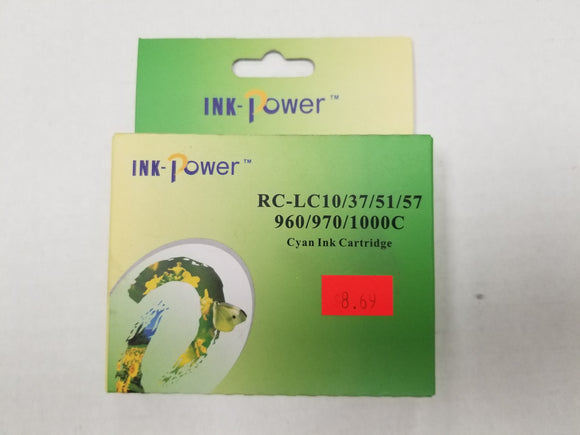 Brother Compatible Premium Cyan Ink Cartridge LC10, LC37, LC51, LC57, 960 / 970 / 1000 BK