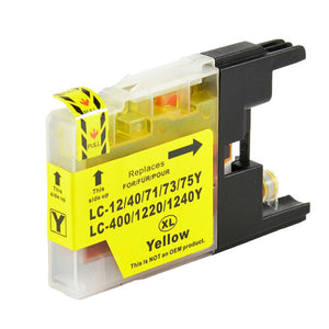 Brother Compatible Premium Yellow Ink Cartridge LC71Y, LC12, LC73, LC75, LC75, LC40, LC400w