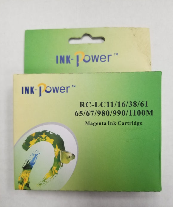 Brother Compatible Premium Magenta Ink Cartridge LC11, LC16, LC38, LC61, LC65, LC67, LC980, LC990, LC1100 BK