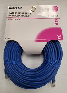 Chateau Ethernet LAN CAT-5e UTP Network Cable White - 100ft / 30.5m