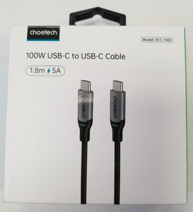 Choetech USB-C Type-C to USB Type-C Fast Charging 5A 100W Cable Data Sync Cable 6'