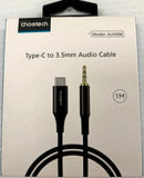 Choetech USB Type-C to 3.5mm 1m Audio Cable for Phones with Type-C audio output Model: AUX006 - New