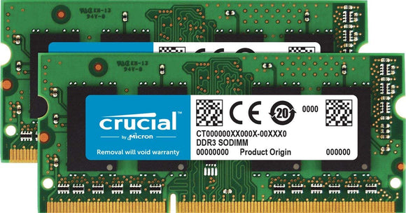 Crucial 16GB Kit (8GBx2) DDR3/DDR3L 1600 (PC3-12800) SODIMM 204-Pin Memory For Mac - Razzaks Computers - Great Products at Low Prices