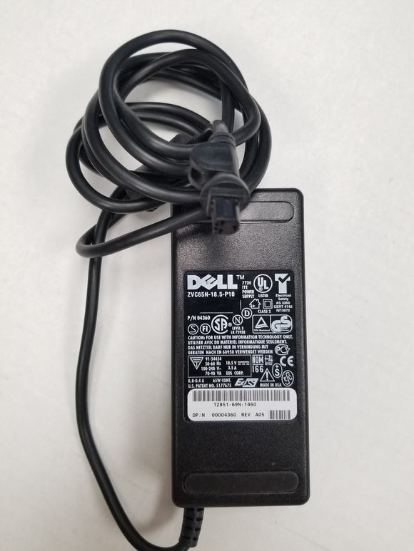 Dell Genuine Adapter Charger ZVC65N-18.5-P10 P/N 04360 18.5V 3.5A 65W - Used