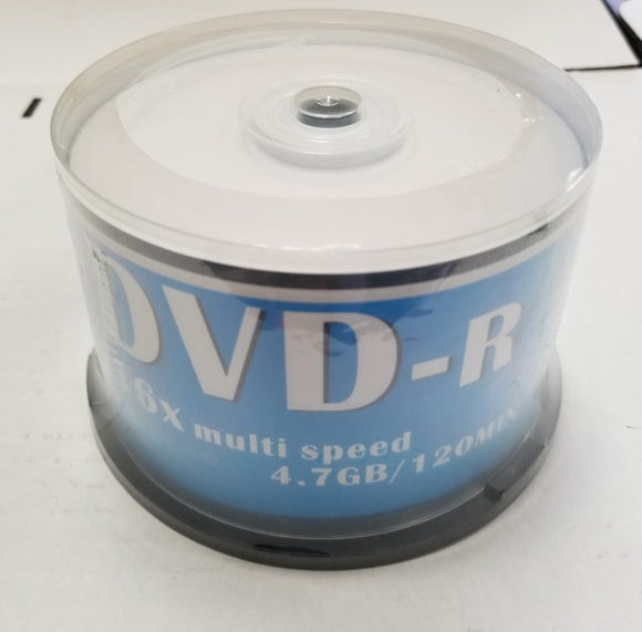 DVD-R White Inkjet Printable 50-Pack 16x Multi-Speed 4.7GB 120 Minute - New