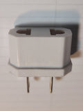 Flat 2-Pin Adapter Wall Plug for most Foreign Outlet 2-pin Plugs EL-6601W - New