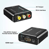 HDMI to AV 3 RCA Converter, 1080P HDMI to RCA Composite CVBS AV Video Audio Converter Adapter PAL/NTSC